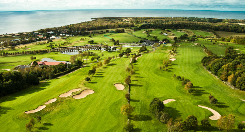 Flygbild över Ringenäs golfklubb